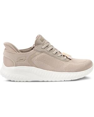 Skechers Bobs Squad Chaos Trainers Taupe - White
