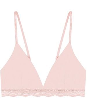 Stripe & Stare Lace Triangle Bra - Pink