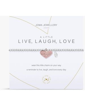 Joma Jewellery A Little Live Laugh Love Bracelet - White