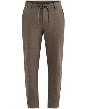 SELECTED Slim Tape Brody Linen Blend Trousers Khaki - Grey