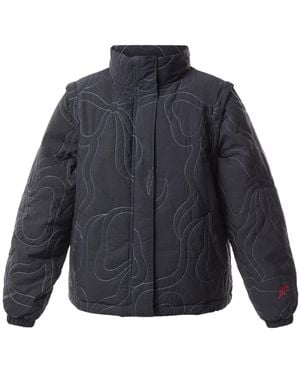 Damson Madder Women's Jennifer Puffer Jacket With Bow Stitch - Blue