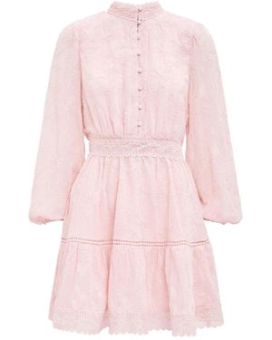 Forever New Thalia Embroidered Skater Mini Dress - Pink