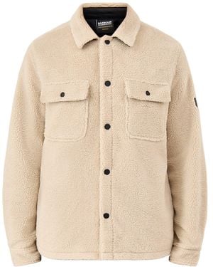 Barbour Trident Borg Fleece Overshirt Cream - Natural