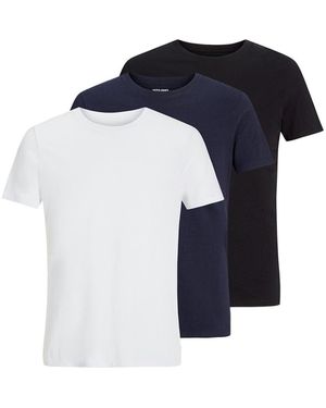 Jack & Jones 3 Pack Organic T-Shirts Multi - Blue