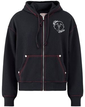 TRUE RELIGION Big T Zip Through Hoodie - Blue