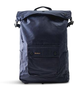 Barbour Transport Foldover Backpack Bag - Blue