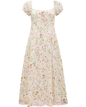 Forever New Sallie Tie Front Midi Dress - Natural