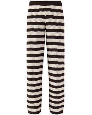 Pretty Lavish Venezia Stripe Slim Leg Trousers - Black
