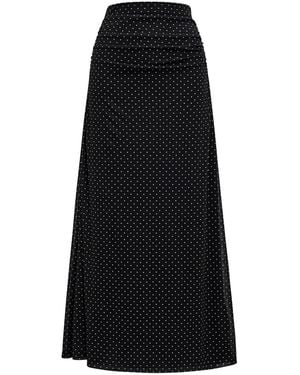 Forever New Mimi Spot Print Flute Maxi Skirt - Black