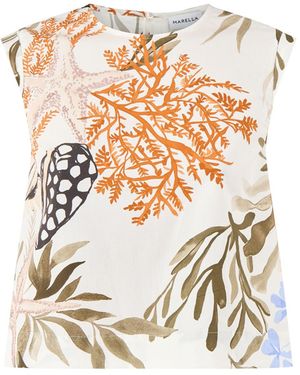 Marella Woven Waistcoat Top - White
