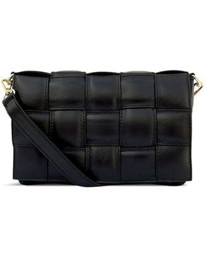 Apatchy London Padded Woven Crossbody Bag - Black