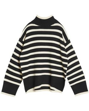 Albaray Stripe Turtle Neck - Black