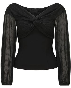 Forever New Women's Alyssa Twist Front Plisse Top - Black