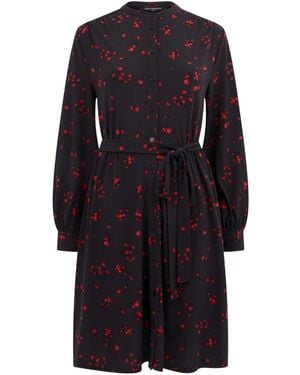 French Connection Women's Floramour Meadow Long Sleeve Tie Dress - Blue