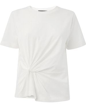 Whistles Twist Front Detail Tee - White