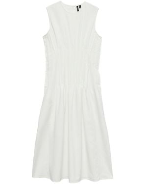 Vero Moda Tabia Sleeveless Pleated Dress - White