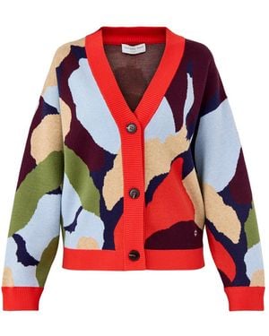 Never Fully Dressed Abstract Callie Cardigan - Red
