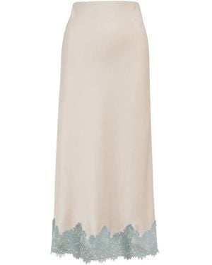 Forever New Adele Lace Trim Midi Skirt - White