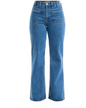 seventy + mochi Women's Mabel Patch Pocket Jeans - Blue