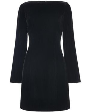 Whistles Velvet Flare Sleeve Dress - Black