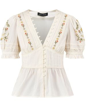 Nobody's Child Elizabeth Scarlett Seren Embroidered Blouse - White