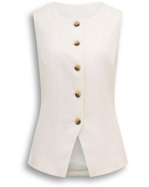 Forever New Pip High Neck Waistcoat - White