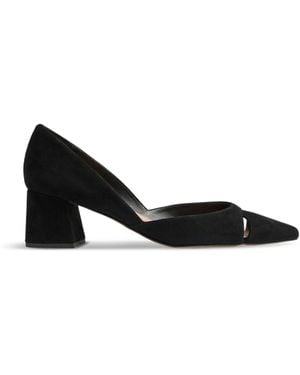 LK Bennett Women's Cecile Suede Cut Out Block Heel Court - Black