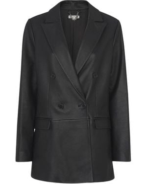 Whistles Women's Aliza Waisted Leather Blazer - Black
