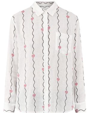 Rails Charli Long Sleeve Button Down Shirt Stripe - White