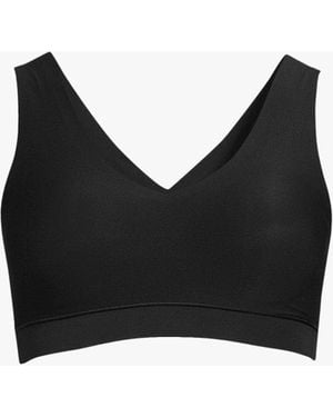 Chantelle Soft Stretch V Neck Padded Crop Top - Black