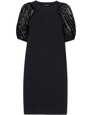 Whistles Lucy Zebra Velvet Sleeve Dress - Black