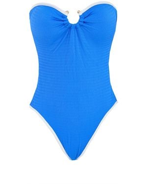 Seafolly Beach Bound Ring Front Bandeau One Piece - Blue