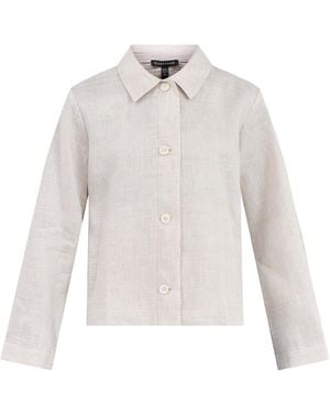 Eileen Fisher Classic Collar A-Line Jacket - White