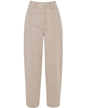 Whistles Women's Tessa Stripe Casual Trouser - Natural
