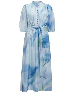 Forever New Lorena Button Front Midi Dress - Blue