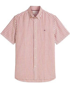 Tommy Hilfiger Regular Blend Bengal Stripe Short Sleeve Shirt - Pink