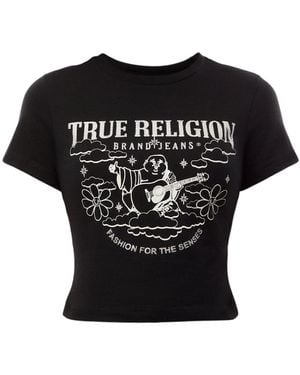 True Religion Crystal Buddha Ss Baby Tee - Black