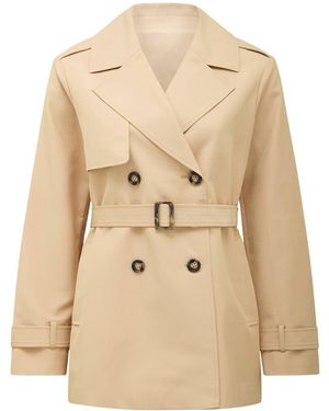 FRAGRANCE DU BOIS Rhea Petite Water Resistant Trench Coat - Natural