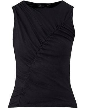 Nobody's Child Sleeveless Curved Ruched Top - Black