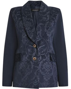 James Lakeland Corduroy Embossed Blazer - Blue