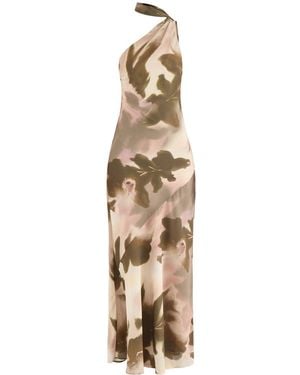 Pretty Lavish Sheree One Shoulder Maxi Dress Floral - Metallic