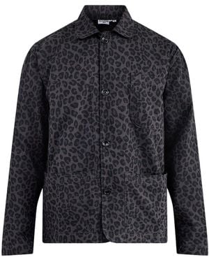 Service Works Organic Leopard Easy Chef Shirt - Blue