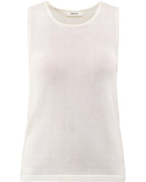 SELECTED Moni Sleeveless Knit Top - White