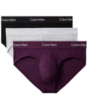 Calvin Klein Icon Stretch Hip Briefs 3 Pack - Purple