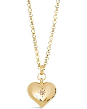 Tilly Sveaas Large Heart On Chunky Belcher Chain - Brown