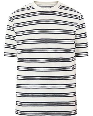 Wax London Textured Stripe Organic T-Shirt Multi - Multicolour