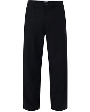 Only & Sons Loose Cotton-Linen Trousers - Black