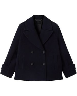 Whistles Double Breasted Pea Coat - Blue