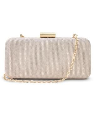 Anna Cecere Raffia Clutch Bag With Chain - Natural