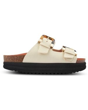 V.Gan Vegan Plum Footbed Tortoiseshell Sandals - White